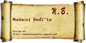 Madacsi Beáta névjegykártya